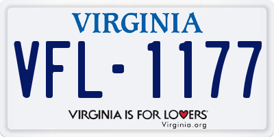 VA license plate VFL1177