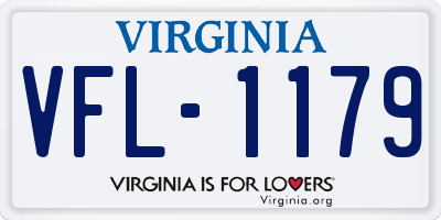 VA license plate VFL1179