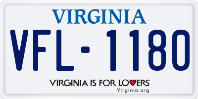 VA license plate VFL1180