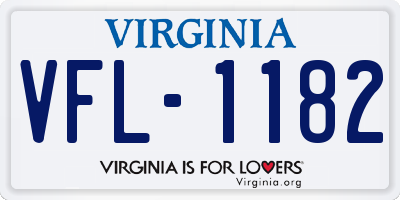 VA license plate VFL1182