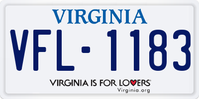 VA license plate VFL1183