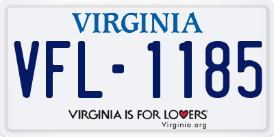 VA license plate VFL1185