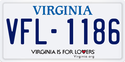 VA license plate VFL1186