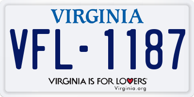 VA license plate VFL1187
