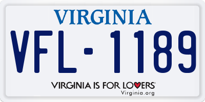 VA license plate VFL1189