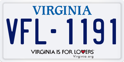 VA license plate VFL1191