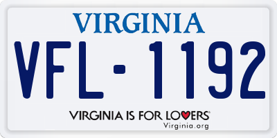 VA license plate VFL1192