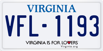 VA license plate VFL1193