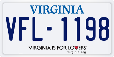 VA license plate VFL1198