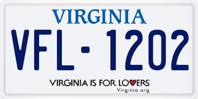 VA license plate VFL1202