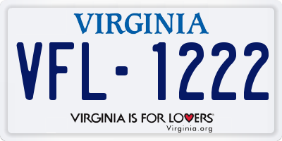 VA license plate VFL1222