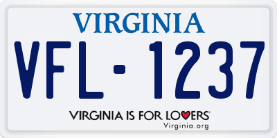 VA license plate VFL1237