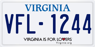 VA license plate VFL1244