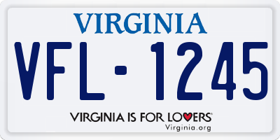 VA license plate VFL1245