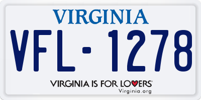 VA license plate VFL1278