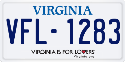VA license plate VFL1283