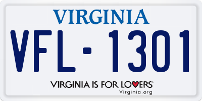 VA license plate VFL1301