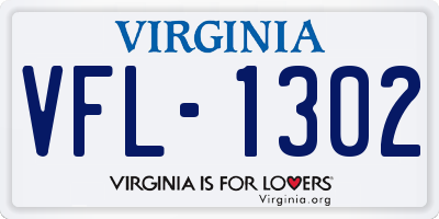 VA license plate VFL1302