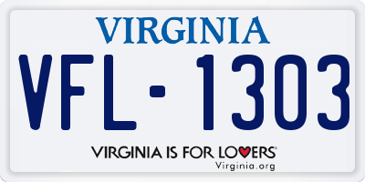 VA license plate VFL1303