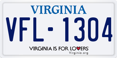 VA license plate VFL1304