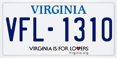 VA license plate VFL1310