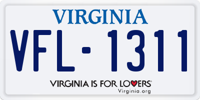 VA license plate VFL1311