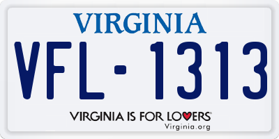 VA license plate VFL1313