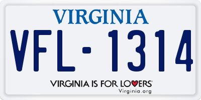 VA license plate VFL1314