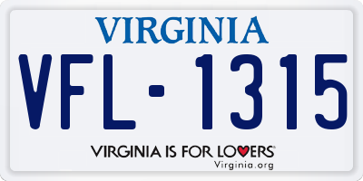 VA license plate VFL1315