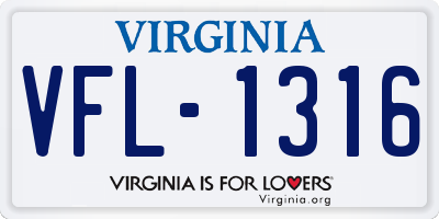 VA license plate VFL1316