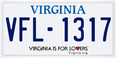 VA license plate VFL1317