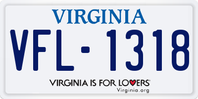 VA license plate VFL1318