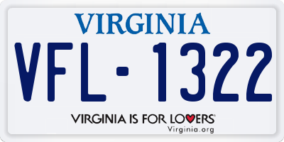 VA license plate VFL1322