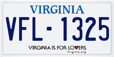 VA license plate VFL1325