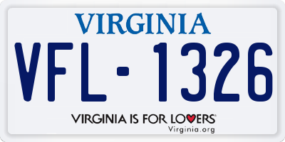 VA license plate VFL1326