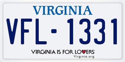 VA license plate VFL1331