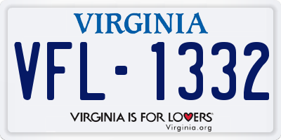 VA license plate VFL1332