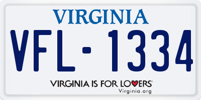 VA license plate VFL1334