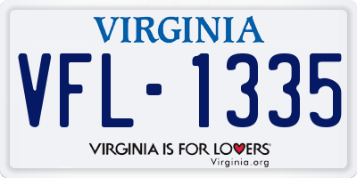 VA license plate VFL1335