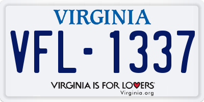 VA license plate VFL1337