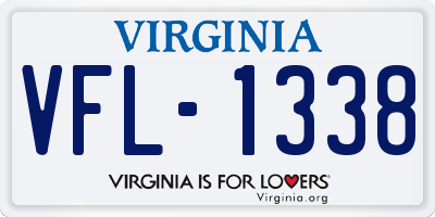 VA license plate VFL1338