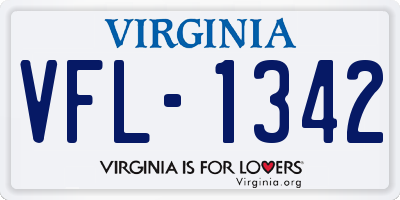 VA license plate VFL1342