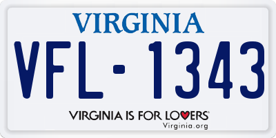 VA license plate VFL1343