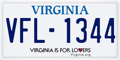 VA license plate VFL1344