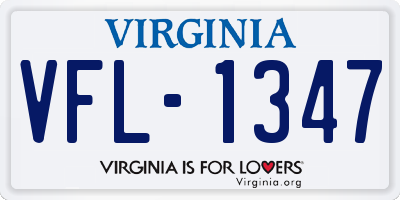 VA license plate VFL1347
