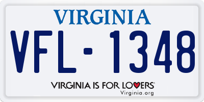 VA license plate VFL1348