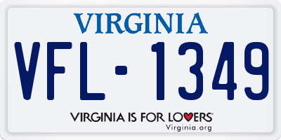 VA license plate VFL1349