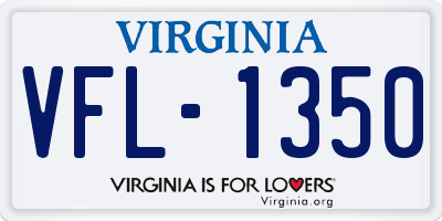 VA license plate VFL1350