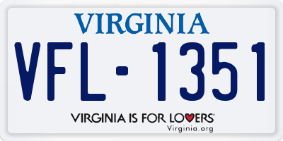 VA license plate VFL1351