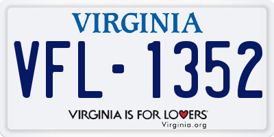 VA license plate VFL1352